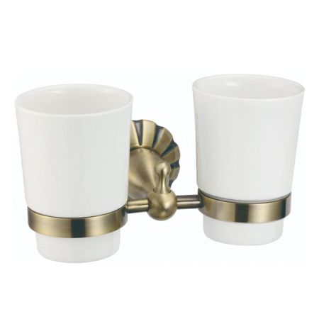 Стакан для ванной комнаты двойной Savol S-08968C, бронза, артикул S-08968C