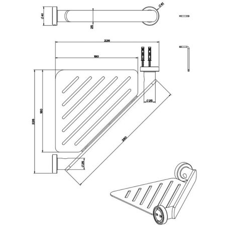 Gessi Emporio accessories Полка для ванны или душа, цвет: Chrome, артикул 38861#031
