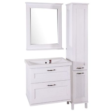 Тумба под раковину ASB-Woodline Прато 70 подвесная Белый патина серебро, артикул 9650