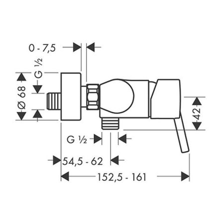 HG Talis S Смеситель для душа, настенный, на 1 источник, цвет: хром