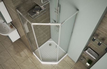 Душевой уголок Bravat Line 90x90 BS090.6115A профиль Хром стекло прозрачное