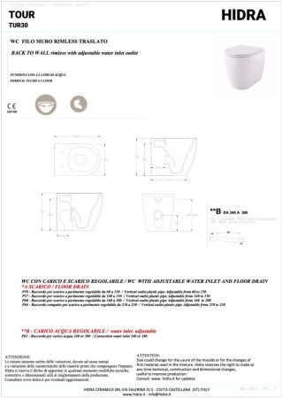 Hidra Tour, напольный безободковый унитаз c крепежом, 52x35,5 см, цвет черный матовый, артикул TUR30/026