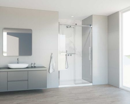 Душевая дверь Como Soft VDS-1CS110CL, 1100, хром, стекло прозрачное, артикул VDS-1CS110CL