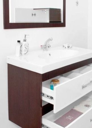 Тумба с раковиной Style Line подвесная Сакура, Como 80, Люкс PLUS Тумба с раковиной Style Line подвесная Сакура, Como 80, Люкс PLUS