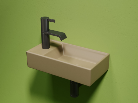 Умывальник подвесной прямоугольный (чаша справа, отверстие под смеситель слева) цвет капучино матовый Элемент (Element) 407x217x100, артикул CN6051RMC