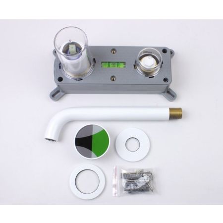 Смеситель для раковины встраиваемый Bronze de Luxe 9007W-G, белый/зеленый