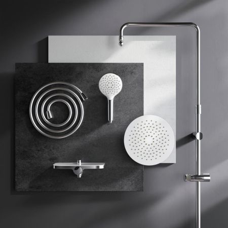 F0780200 Like, душ.система: верхн.душ 250мм, ручной душ 120 мм, 3 функции, душ.штанга 1030-1460 мм,, артикул F0780200