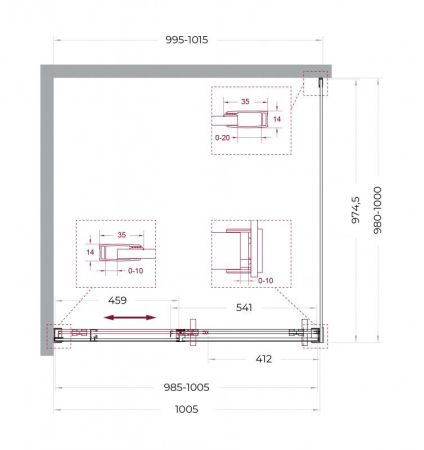 SOFT_CLOSE-1-A-1-100-C-GM Душевой уголок, артикул SOFT_CLOSE-1-A-1-100-C-GM