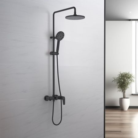 Душевая система AQUATEK, матовый черный AQ2140MB БЕТТА, артикул AQ2140MB