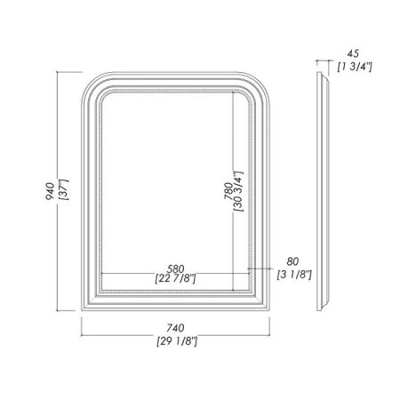 Devon White Madame Зеркало 74x94 см