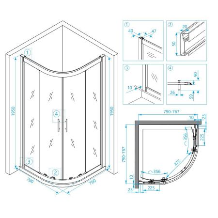 Душевой уголок RGW HO-51 (800x800, Прозрачное), артикул 03065188-11