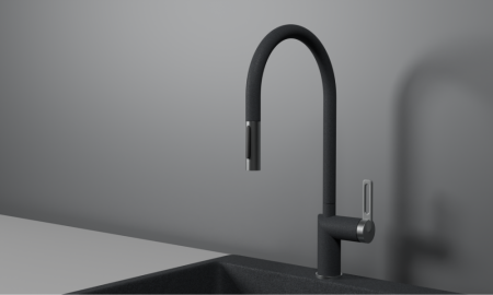 Смеситель для кухни GRANULA с выдвижным изливом (8172, ГРАФИТ), артикул 8172, ГРАФИТ