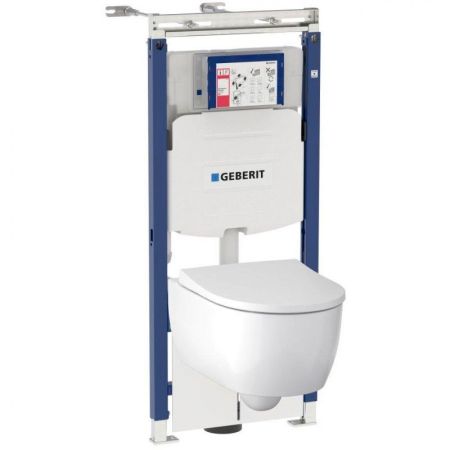Комплект унитаза Geberit iCon 500.362.TC.I с инсталляцией Duofix с сиденьем Микролифт, артикул 500.362.TC.I