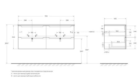 Мебель для ванной комнаты BELBAGNO ETNA-1200 со столешницей, артикул EK-120-AS-BL-R