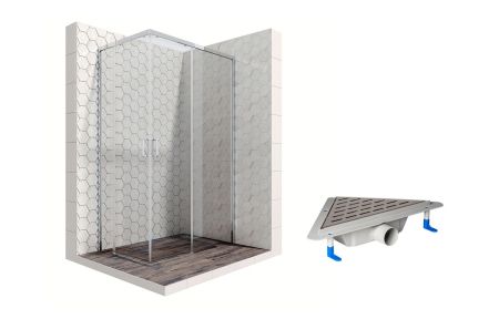 Душевой уголок Ambassador Queen 11011106R-ST5, прямоугольный, угловой трап, 120х80, артикул 11011106R-ST5