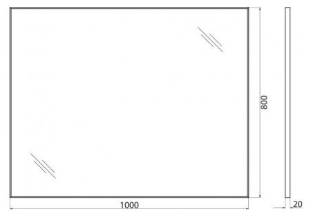 Зеркало BelBagno SPC-AL-1000-800 Nero, артикул SPC-AL-1000-800 Nero
