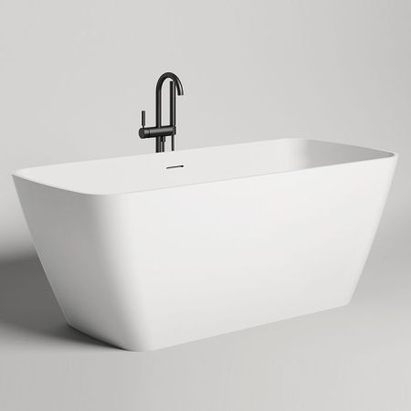 Salini AGATHA Ванна отдельностоящая 1800х800х660мм, донный клапан "Up&Down", сифон,  слив-перелив, мат-л: S-Stone, матовый, белый. 
Фурнитура: белая., артикул 100221M