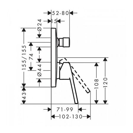 HG Logis Loop Встраиваемый смеситель для душа на 1 источник, внешняя часть, цвет: хром, артикул 71267000
