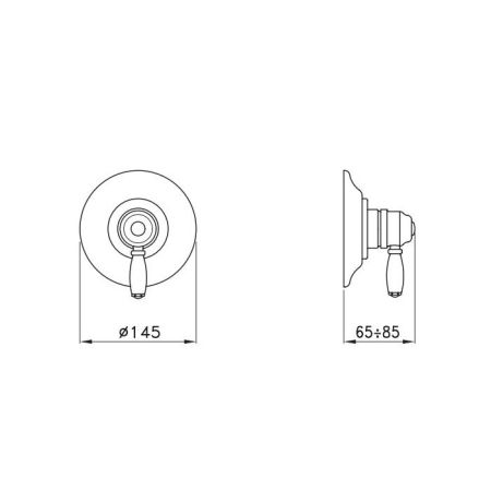 STELLA ROMA Внешняя часть встраиваемого смесителя для душа 3292MC P.V., цвет хром, артикул RM 01410 CR00