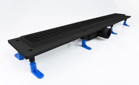 Душевой уголок Ambassador Queen Black 11011204-ST9, квадратный, линейный трап, 100х100, артикул 11011204-ST9