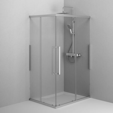 W84G-403-12090-MТ Душевое ограждение Func Square Slide 120х90, мат хром, прозрачное, артикул W84G-403-12090-MТ