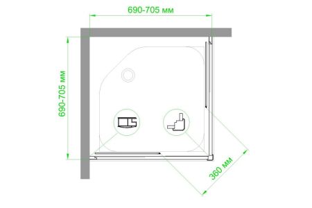 Душевой уголок Royal Bath RB HPD-C-CH 70х70х200 (матовое), артикул RB70HPD-C-CH