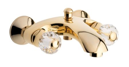 Смеситель Deco Cristall с ручным душем для ванной, цвет золото, артикул 12001CRIOR