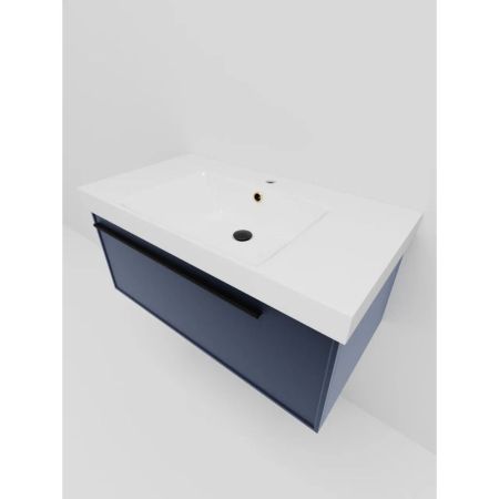 Тумба под раковину подвесная La Fenice Elba FNC-01-ELB-BG-90, синяя, артикул FNC-01-ELB-BG-90