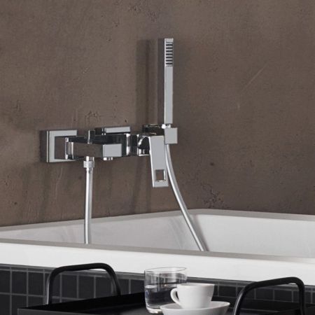 Смеситель для ванны с душем  GROHE EUROCUBE 23141000 (хром, L-18,1), шт, артикул 23141000
