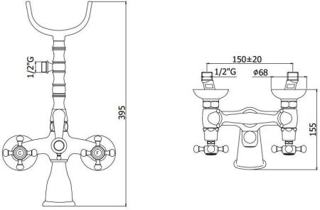 Смеситель для ванны с душем Paffoni Belinda FBLV022CR