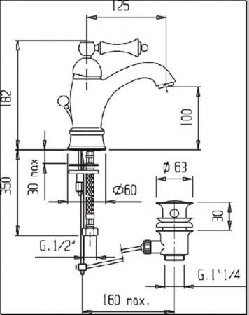 Смеситель для раковины Cezares Margot MARGOT-LSM1-A-02-M Бронза