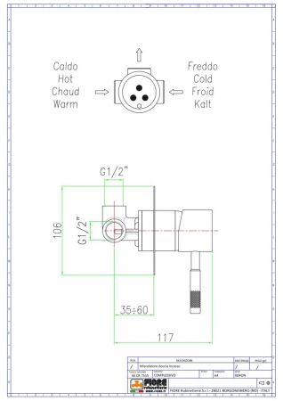Fiore Xenon, однорычажный встраиваемый смеситель для душа, цвет золото, артикул 44OO7515