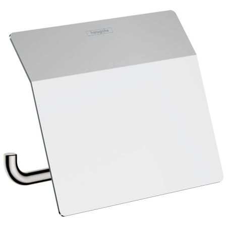 Бумагодержатель, Hansgrohe, AddStoris, с крышкой, ширина, мм-153, глубина, мм-116, высота, мм-99, тип установки-настенный, крепления в комплекте, цвет-хром, артикул 41753000