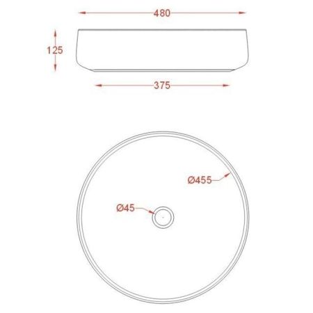 ARTCERAM COGNAC Раковина настольная Ø 48 см, цвет матовый черный, Saniglaze, артикул COL002 17 34