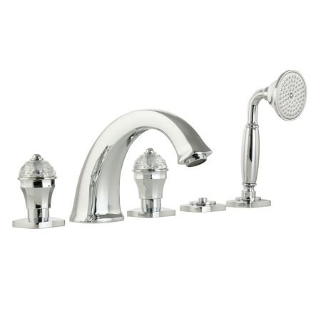 KORONA См-ль на борт ванны, на 5 отв., ручки Crystal, хром, артикул 27308