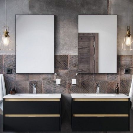 Зеркало прямоугольное EXCELLENT Kuadro 80x60 (черный мат), артикул DOEX.KU080.060.BL