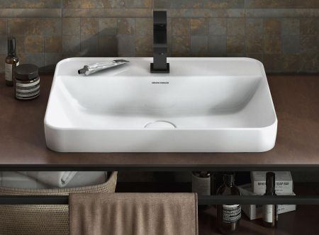 Раковина PLAZA встраиваемая сверху 55, белая глянцевая