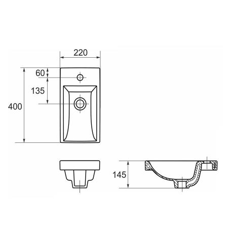 Умывальник мебельный Como 40 (для Runn), артикул S-UM-COM40/1-w