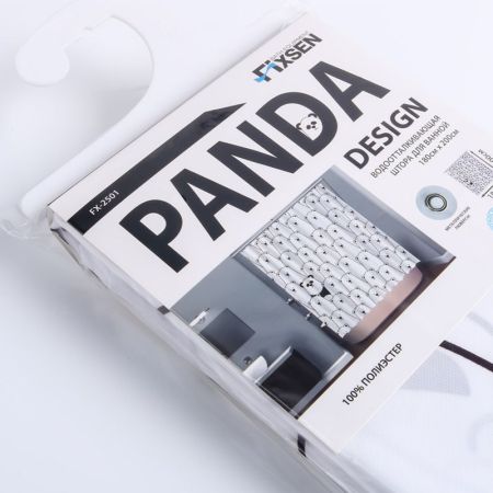 Штора для ванной комнаты FIXSEN DESIGN FX-2501, белый/черный, артикул FX-2501