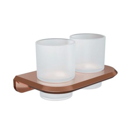Стакан для ванной комнаты двойной Knotlor SC1032RB, бронза, артикул SC1032RB