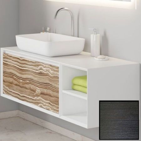 Тумба под раковину SanVit Стайл 120 L kstyle120 с фактурой под дерево подвесная Венге, артикул kstyle120