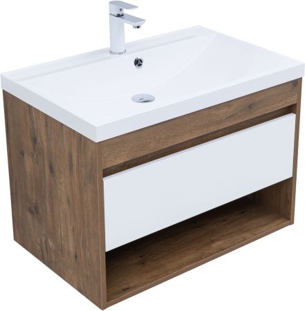 Тумба под раковину Aquanet Тренд 75 дуб рустикальный/белый сатин, артикул 00345118