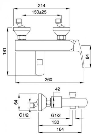 Смеситель для ванны и душа CEZARES LEGEND-VM