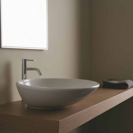 Globo Le Pietre Раковина накладная круглая 50хh14 см, с донным клапаном,  цвет белый