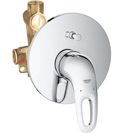 Смеситель для ванны GROHE Eurostyle new (внешняя и встраиваемая части), хром (33637003), артикул 33637003