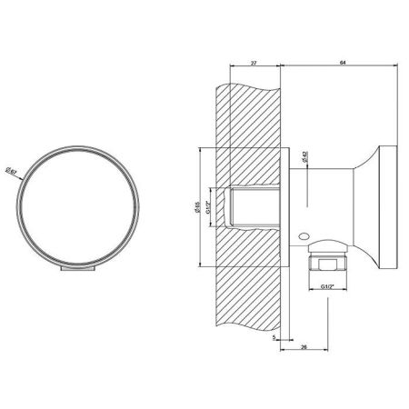 GESSI ORIGINI Шланговое подсоединение, цвет Black Metal Brushed PVD, артикул 66169#707