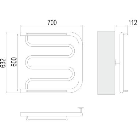 Полотенцесушитель водяной Terminus Фокстрот (1") БШ 60х70, артикул 4620768881473