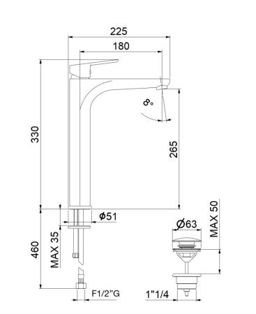 Смеситель для раковины Fiore KEVON BLACK MATT 81NN8119, черный, артикул 81NN8119