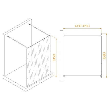 Душевая перегородка RGW WA-016Gb (Прозрачное, 1400), артикул 35101614-16