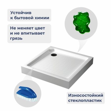 Душевой поддон квадратный RGW SMC-W Белый  900x900